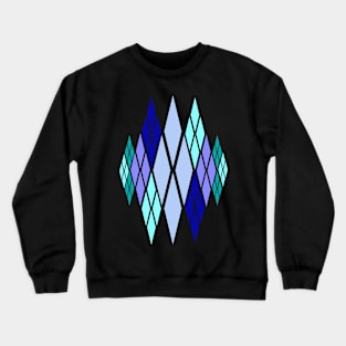 Blue teal diamond design Crewneck Sweatshirt